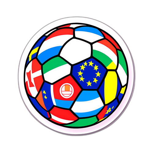 Voetbalbal met Europese Vlaggen