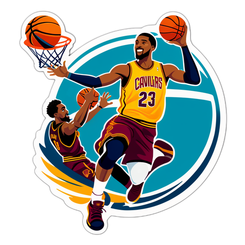 Tag Sticker ng Slam Dunk ng Mga Koponan ng Hornets at Cavaliers