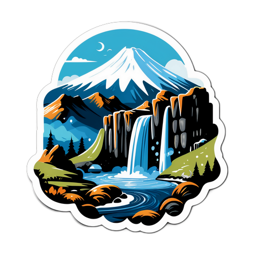 Ilustracja malowniczych krajobrazów Islandii