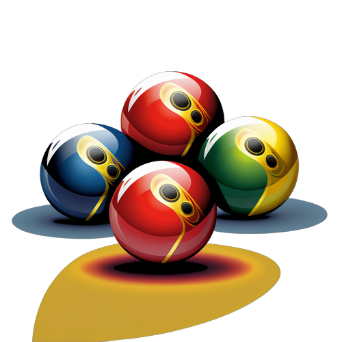 Design koule na snooker s vysoce stylizovanými vzory a zlatými efekty