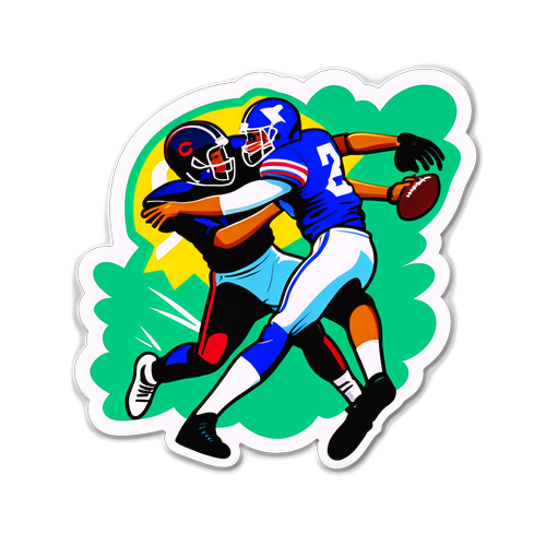 An Action-Packed Football Sticker