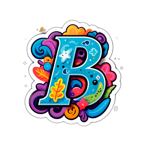 रंग-बिरंगी 'B' स्टिकर