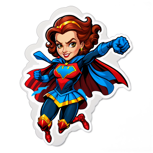 Une caricature d'Annie Knight en super-héroïne