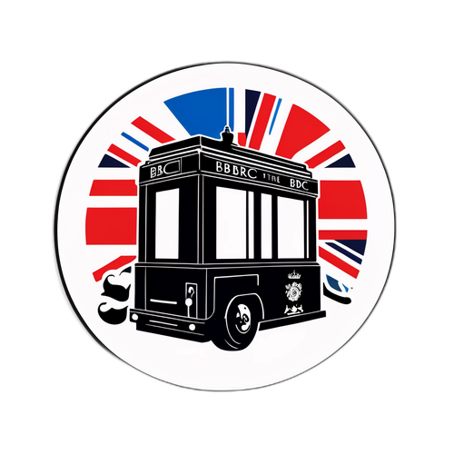 Sticker voor de BBC met Britse iconen