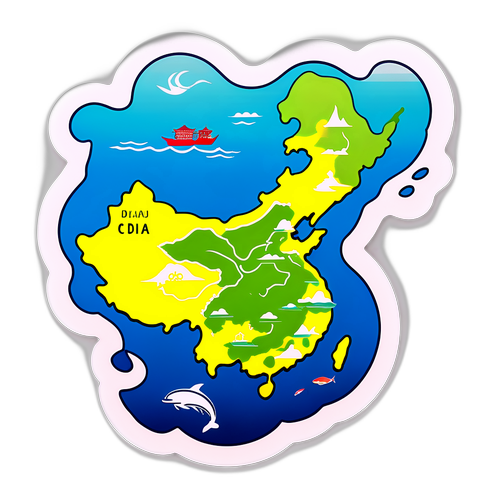 海洋与中国地图的结合