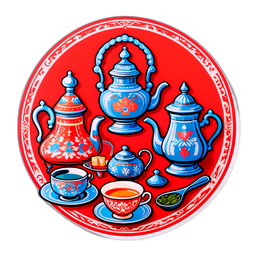 Rus Geleneksel Zanaatlarını Yansıtan Sticker