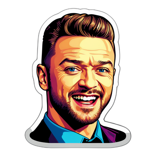 Fargerik Karikatur av Justin Timberlake