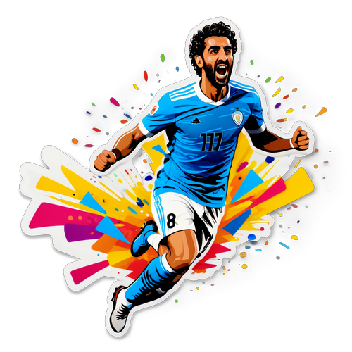 Sticker Omar Marmoush Merayakan Gol