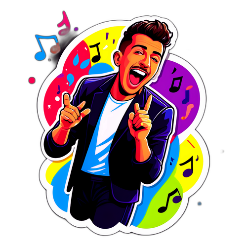 Adesivo Allegro di Francesco Gabbani che Canta