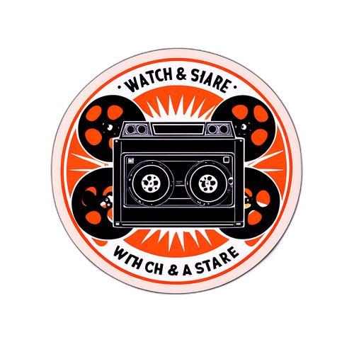 रेट्रो फिल्म रील स्टिकर