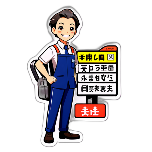 ミドスジラインの元気な駅員キャラクター