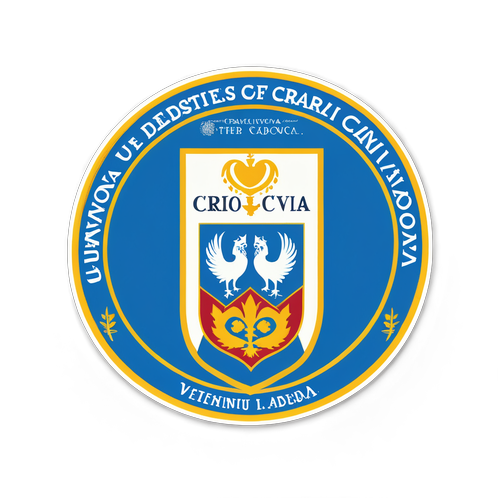 Sticker cu logo-ul Universității din Craiova