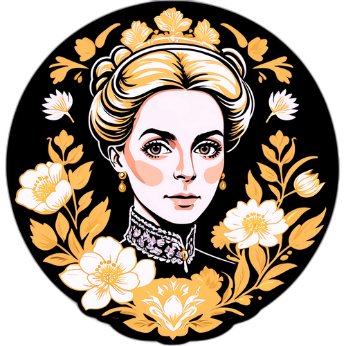 Portrett av Ariane de Rothschild med blomster