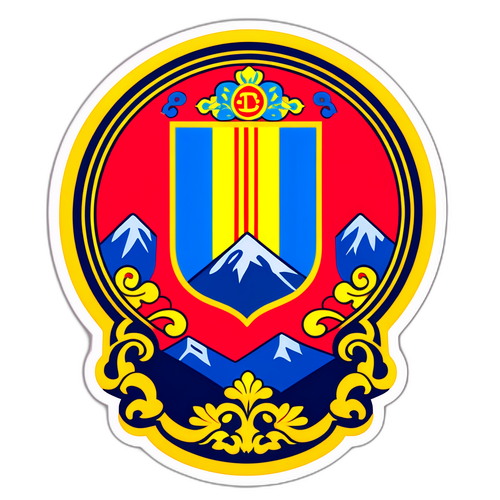 Traditionelles Andorra Wappen Aufkleber