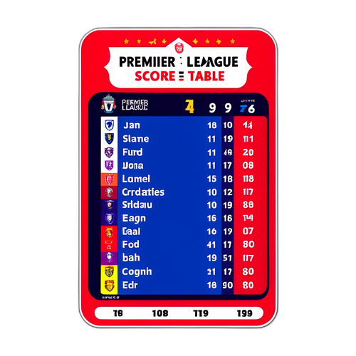 สติกเกอร์ตารางคะแนนพรีเมียร์ลีก