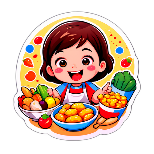 快乐的孩子与美食节