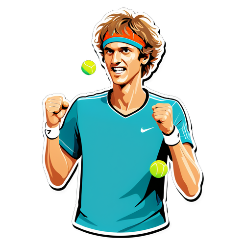 Kreativer Aufkleber von Zverev, der Tennis spielt