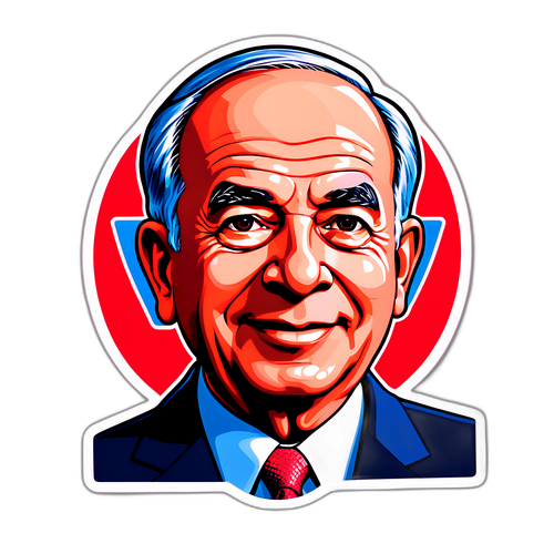 מדבקת פוליטית עם קריקטורה של ביבי