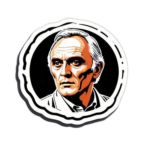 Autocollant représentant Terence Stamp dans un rôle emblématique