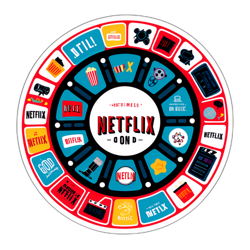 Tem nhãn logo Netflix kết hợp với cuộn phim