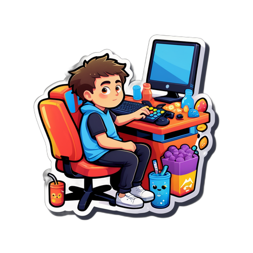 Vimsete klistremerke av Mizkif ved spillbordet