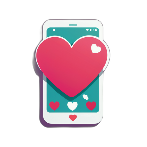 Heart in a Phone Sticker