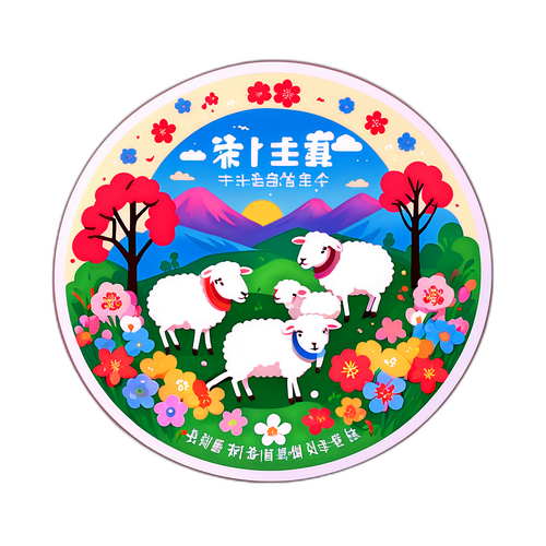 二周年假期家庭聚會貼紙