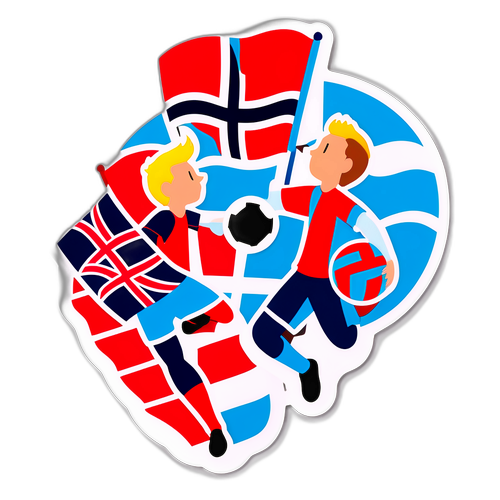 Vibrerende sticker for Norge mod Tyskland fodboldkamp