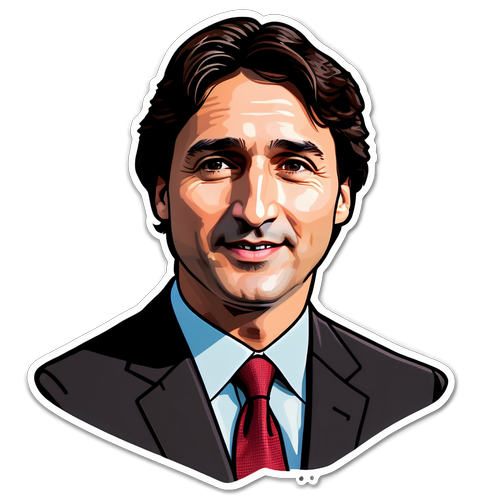 Stiker Bertemakan Politik - Justin Trudeau: Kepimpinan dalam Tindakan