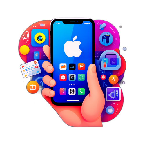 Illustration eines iPhone 17 Pro in der Hand eines Benutzers mit faszinierenden App-Funktionen