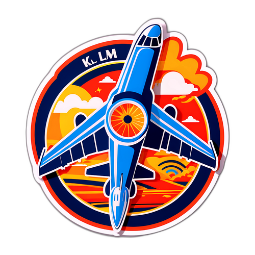 Stiker Pesawat KLM Bergaya Vintage