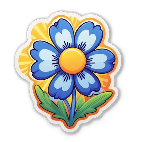 Bedårende blåbøtteblomst med solstråler