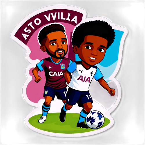 สติกเกอร์น่ารักเฉลิมฉลองการแข่งขัน Aston Villa กับ Tottenham