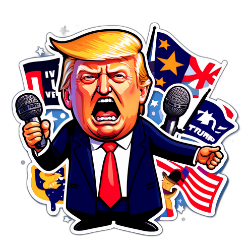 Tranh biếm họa Donald Trump trong cuộc tranh luận hài hước