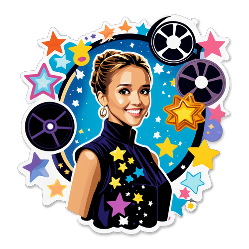 Whimsical Jessica Alba Sticker