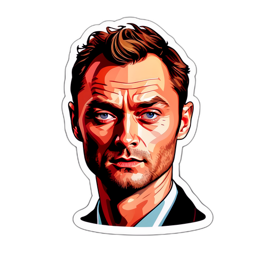 Sticker van Jude Law in stijlvolle verschijning