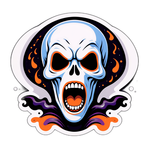 Scream-Aufkleber mit kreativem Totenschädel-Design