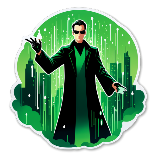 Shocking Neo Action: Dive into the Green Code Rain of the Matrix!