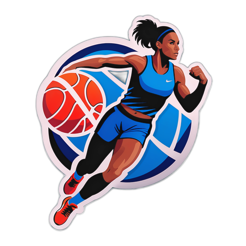 Un diseño dinámico por Andrea Bisso, destacando una pose icónica en el deporte