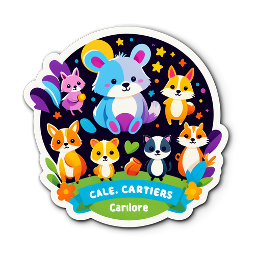 Logo giocattolo per asilo con animali adorabili