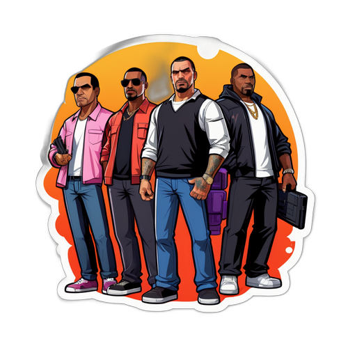 Samolepka hlavních postav z GTA 6