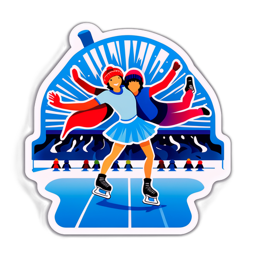 Patinaj pe gheață cu spectatori entuziaști