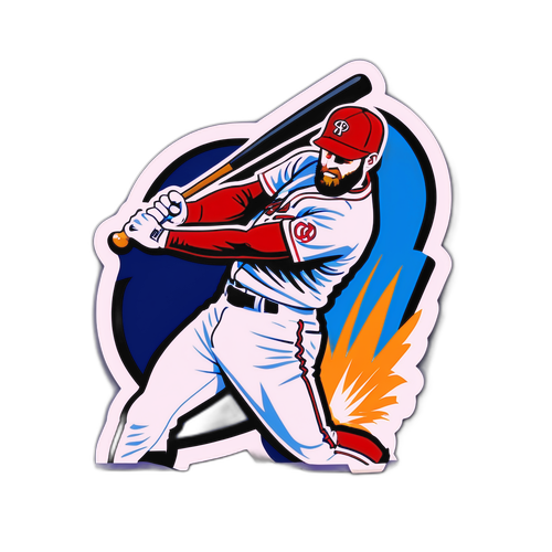 Playful Baseball Home Run Sticker