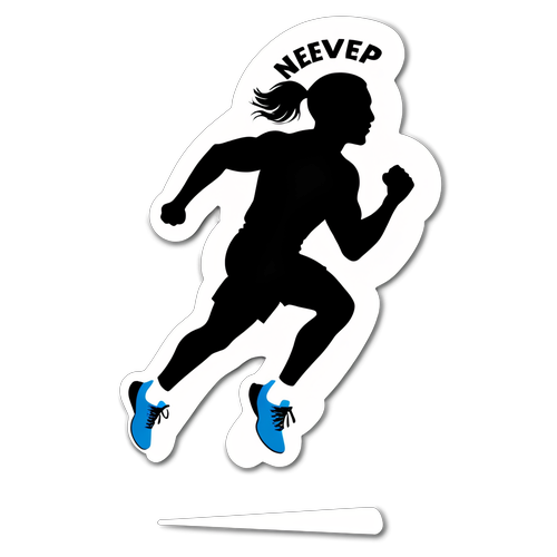 Never Give Up! Athlete Silhouette Sticker