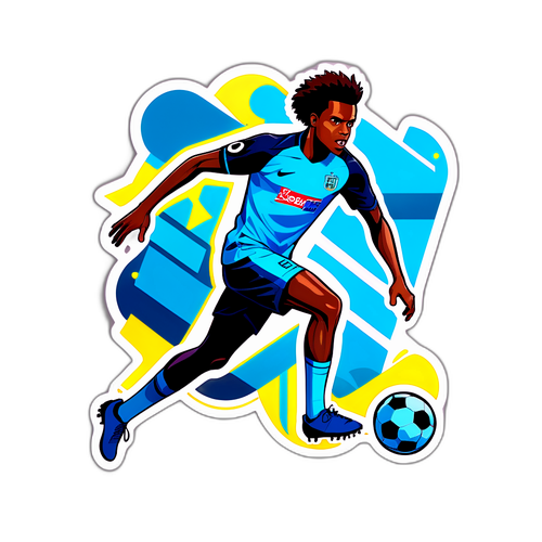 Δυναμική εικόνα του Eze με δεξιότητες ποδοσφαίρου