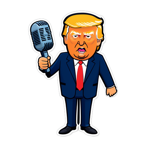 Politieke Debat Sticker: Trump in Actie