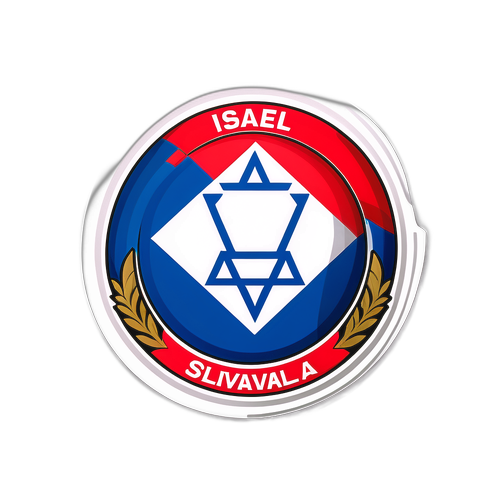 Moderní nálepka s prvky Izraele a Slovenska