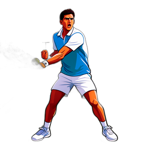 Isang estiladong ilustrasyon ni Carlos Alcaraz sa Korte ng Tennis
