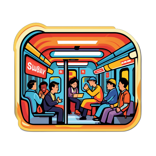 지하철 파업으로 인한 상황을 재미있게 묘사한 유머 스티커