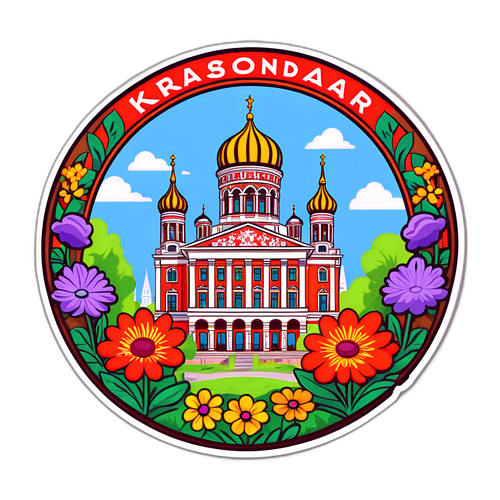 Стикер с фрагментом знаменитого здания Краснодара